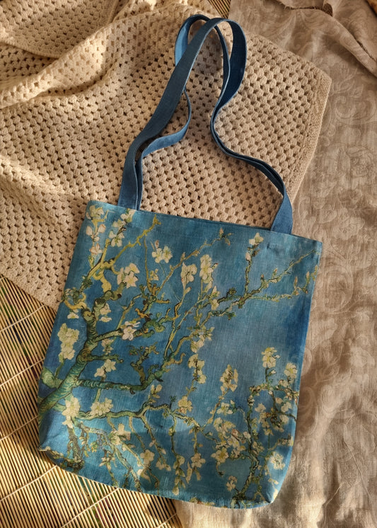 Tote bag din imprimat, Almond Blossom, Van Gogh