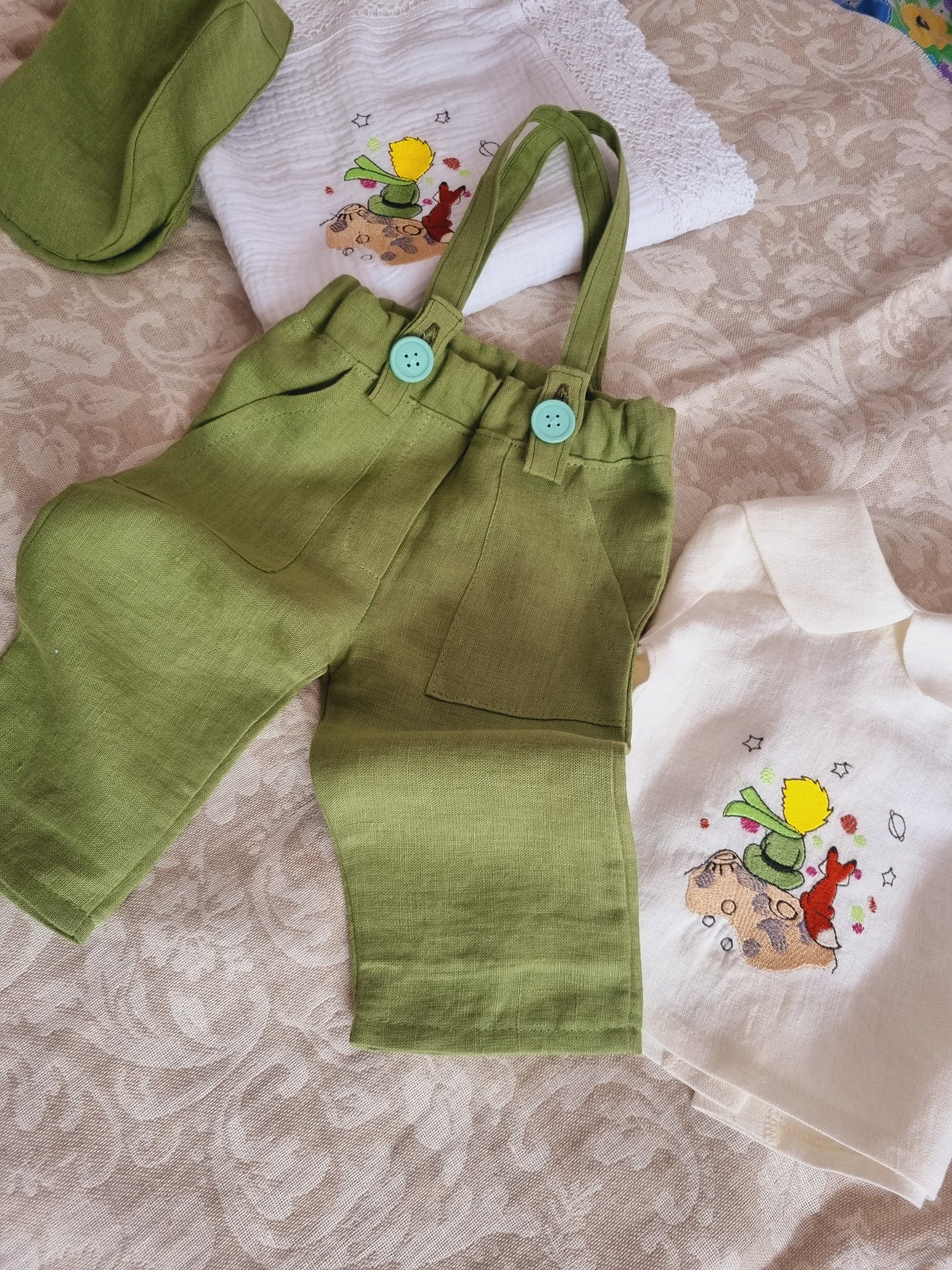 Linen christening suit,