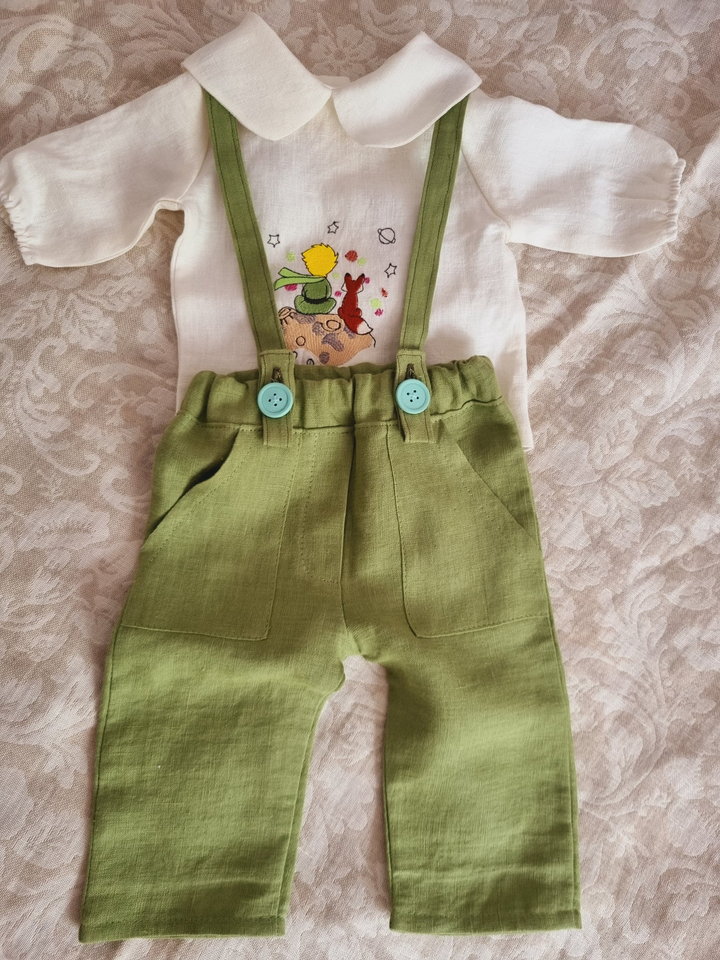 Linen christening suit,