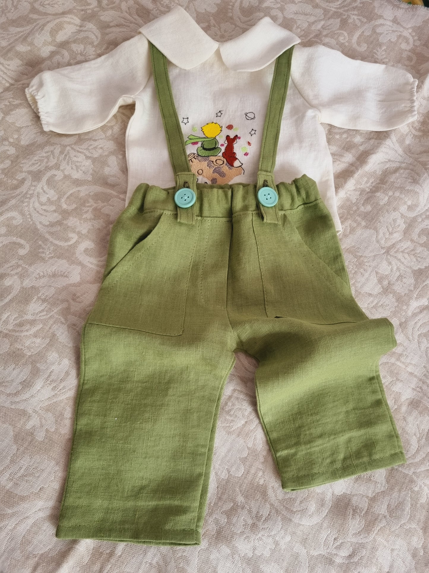 Linen christening suit,