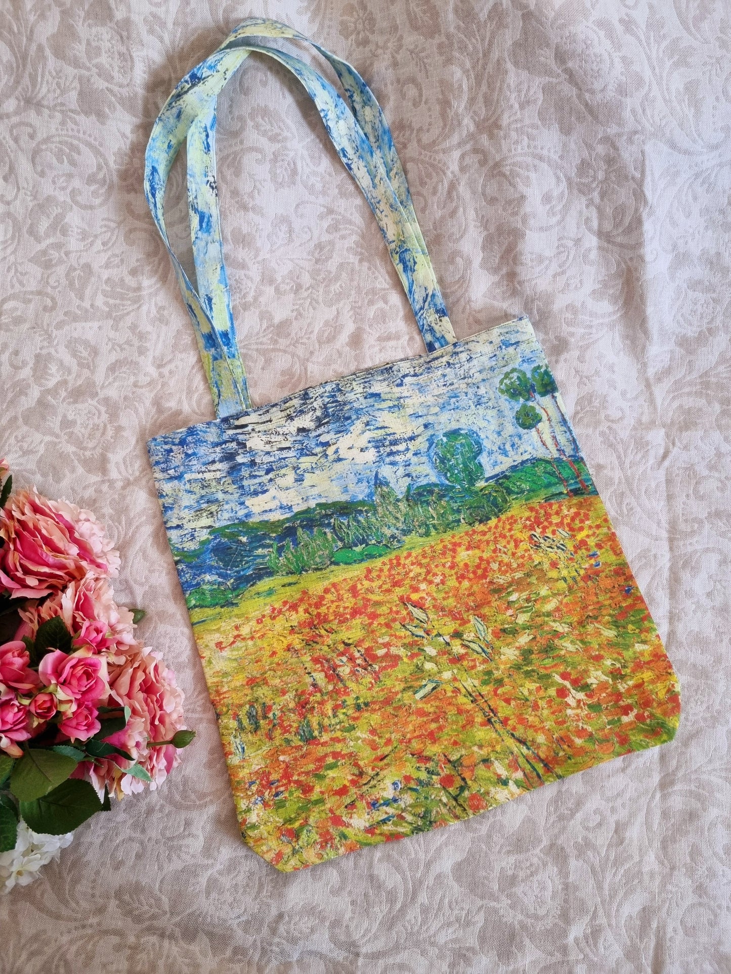 Tote Bag/sacosa in imprimat, model Poppy Field, Van  Gogh